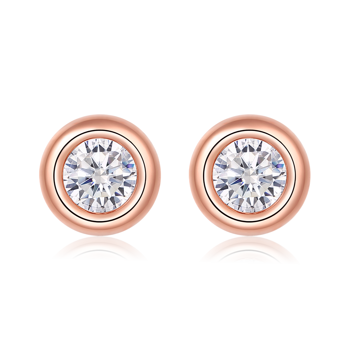 Bubble series S925 silver plated rose gold Moissanite pendant earring bracelet set
